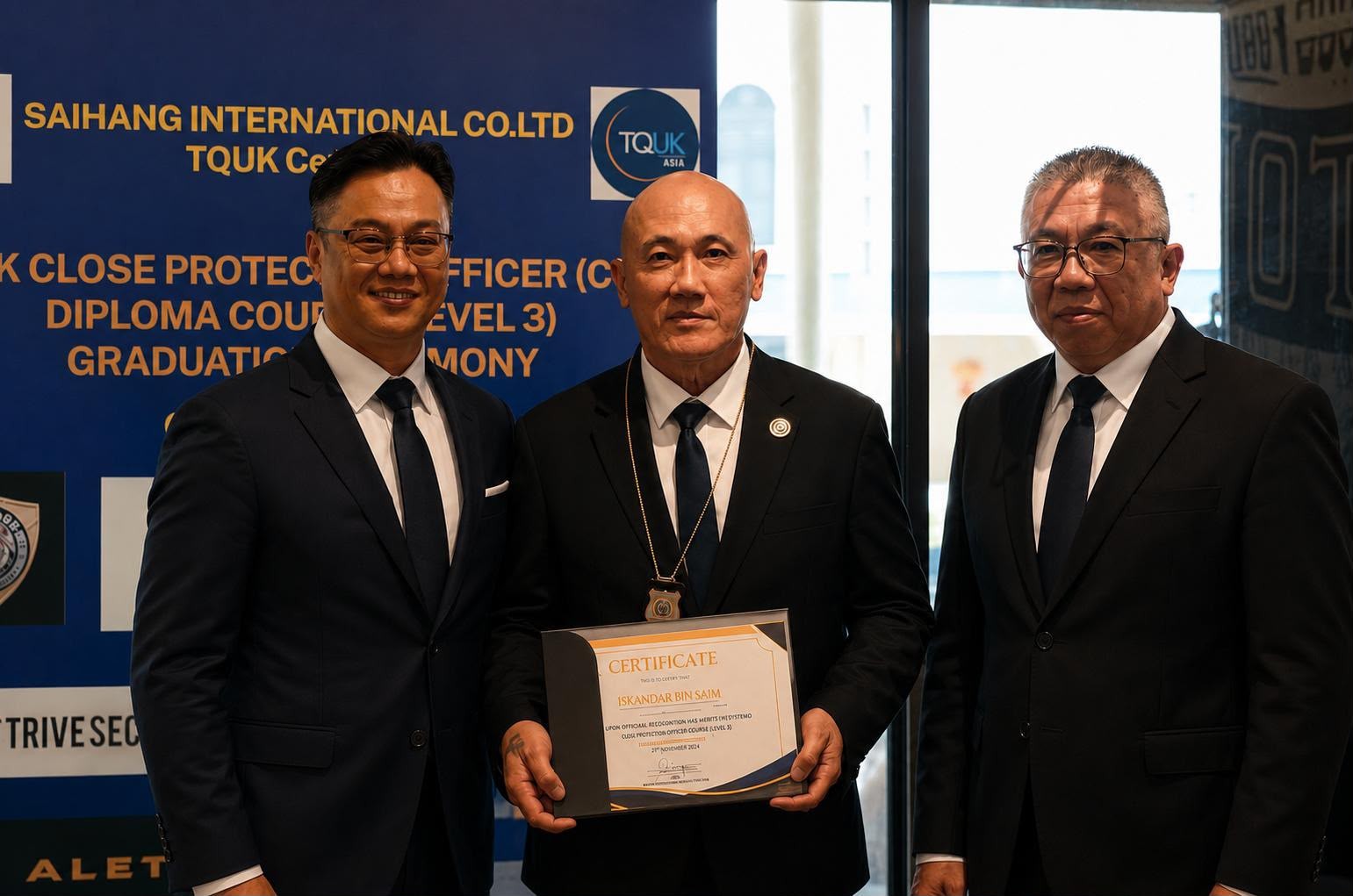 Derek Ng Kwang Hue — TQUK Close Protection Officer (CPO) Diploma Course, Level 3