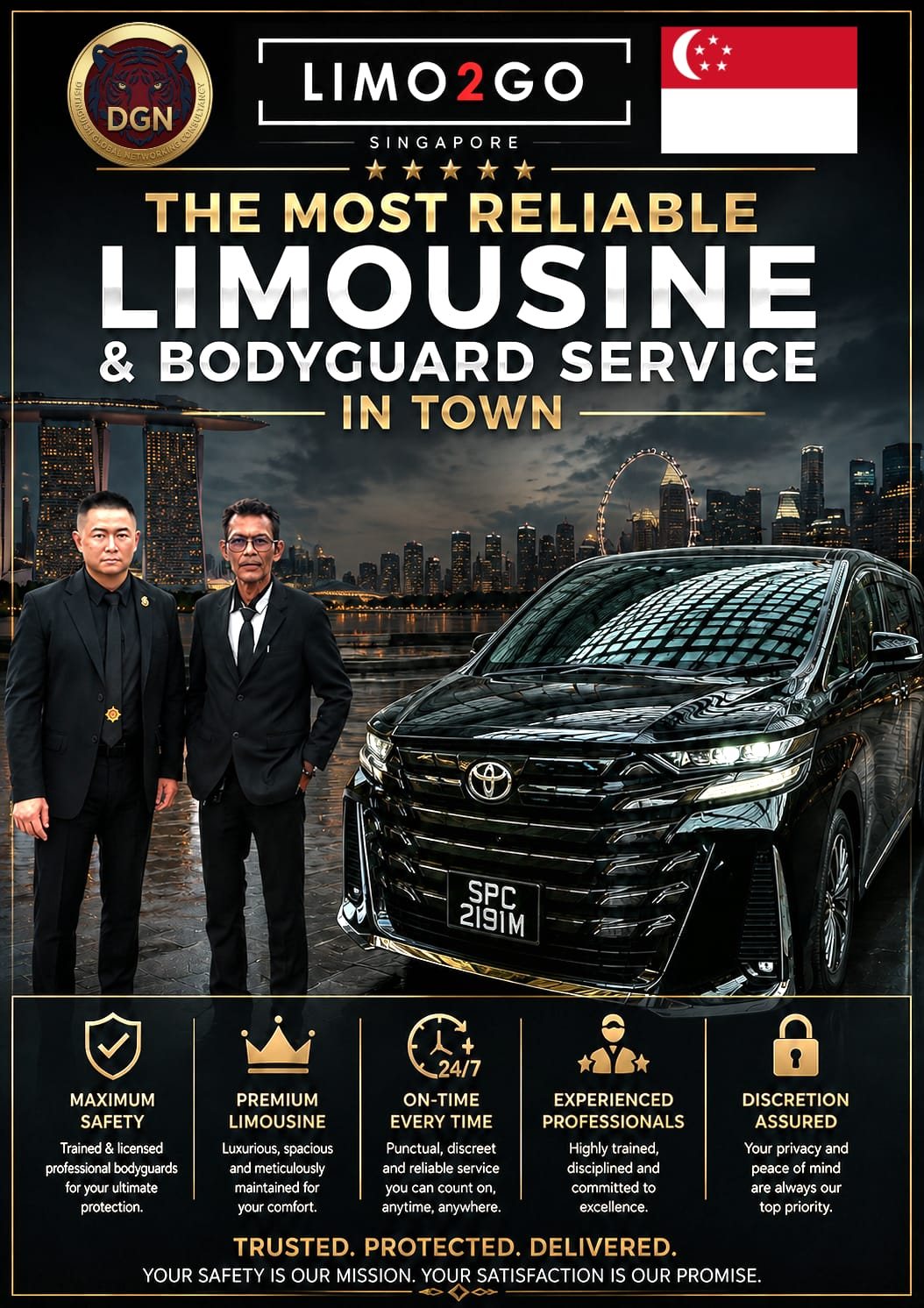 DGN and Limo2Go Singapore — The Most Reliable Limousine and Bodyguard Service in Town